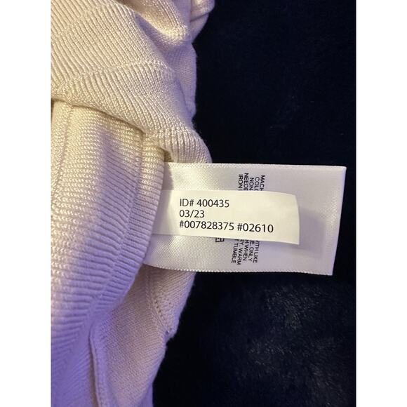 NWT Express XS Sleeveless Midi Dress Ribbed Knit Flared Mermaid Hem Cream Fairy - Picture 6 of 12